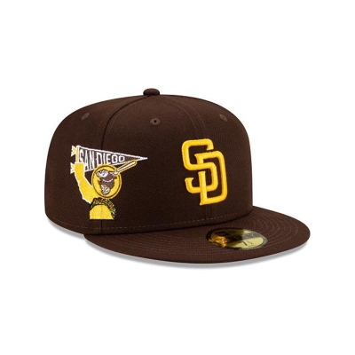 San Diego Padres Gorra | New Era MLB City Patch 59fifty Fitted Cap Mexico - Marrom